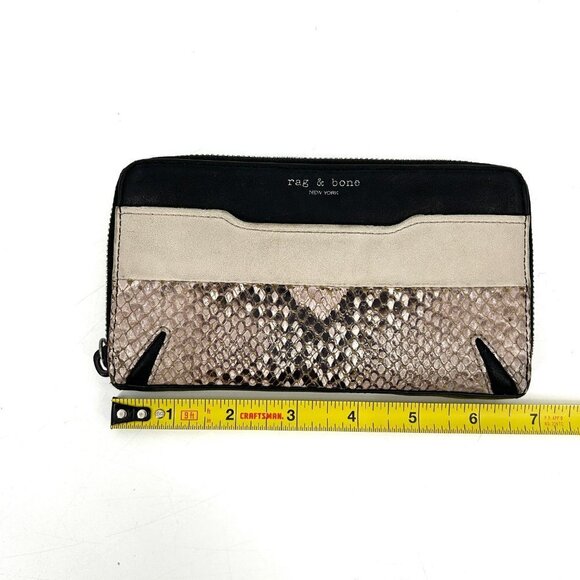 RAG & BONE Crosby Continental Wallet Fawn Python Leather Snake Print Wallet - Picture 8 of 9